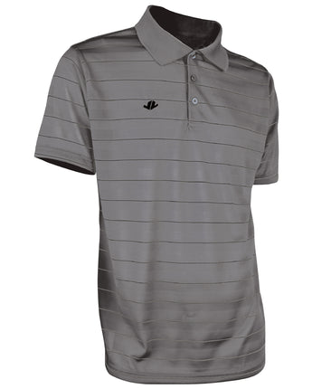 Striped Polo Shirt - Grey